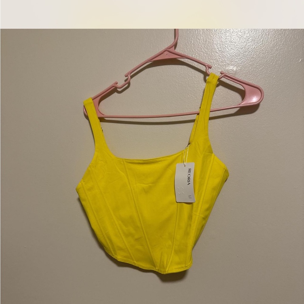 Bright Yellow Structured Crop Top